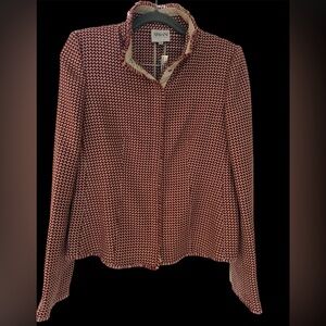 Armani Collezioni Red and cream jacket with snap buttons size 6
